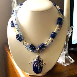 Lapis Lazuli pendant 18”